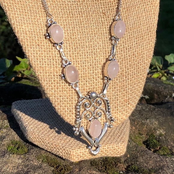 SOLD Rose quartz necklace - Picture 7 of 8